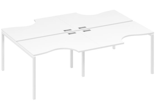 Рабочая станция эргономичная 4х120 Классика Мира Лофт, цвет белый премиум + белый