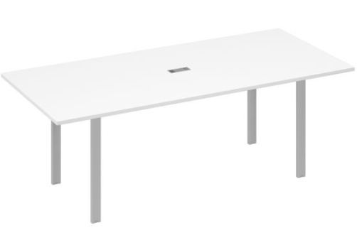 Стол для переговоров прямоугольный Мира Нумо, цвет белый премиум + серый