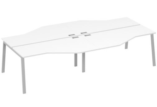 Рабочая станция эргономичная 4х160 Мира Трио, цвет белый премиум + серый