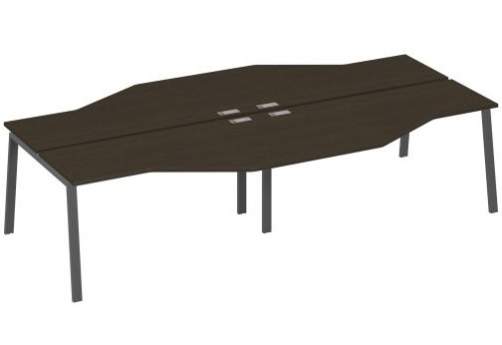 Рабочая станция эргономичная 4х160 Мира Трио, цвет венге + антрацит