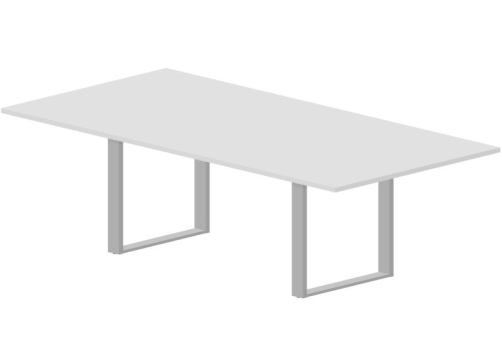 Стол для переговоров Бронкс Конференц, цвет белый + алюминий