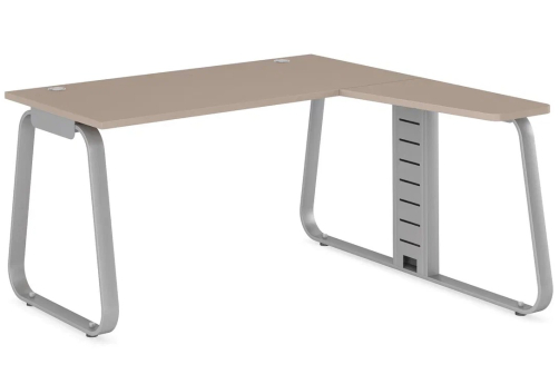Рабочая станция эргономичная правая (углы прямые) Валетта, цвет серый камень