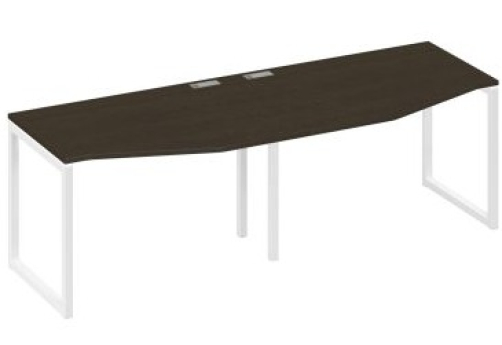 Рабочая станция эргономичная (2х120) Мира Одри, цвет венге + белый
