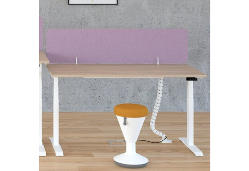 Стол регулируемой высоты Бенет, цвет светлый дуб + белый