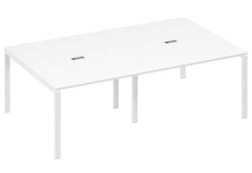 Стол для переговоров прямоугольный Мира Нумо, цвет белый премиум + белый