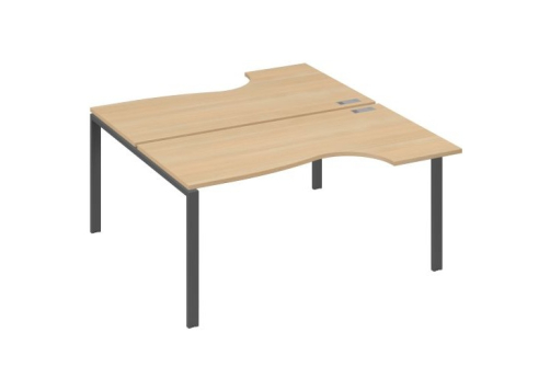 Рабочая станция эргономичная (2х160) Мира Нумо, цвет натуральный дуб + антрацит