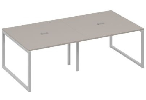Стол для переговоров прямоугольный Мира Одри, цвет мокко премиум + серый