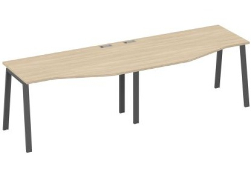 Станция рабочая эргономичная 2х140 Мира Трио, цвет дуб скандинавский + антрацит