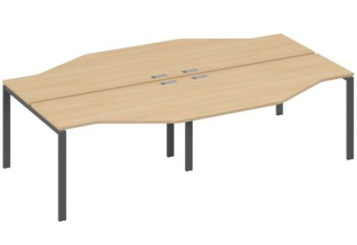 Рабочая станция эргономичная (4х140) Мира Нумо, цвет натуральный дуб + антрацит