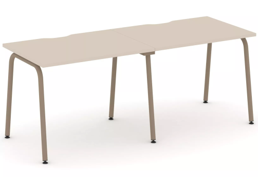 Рабочая станция на 2 места (с вырезом под провода), цвет капучино