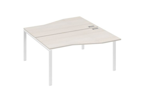 Рабочая станция эргономичная (2х160) Мира Нумо, цвет дуб шамони + белый