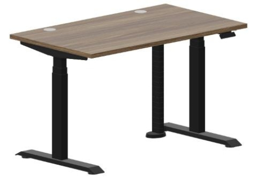 Стол регулируемой высоты (2 заглушки) Бенет, цвет орех + черный