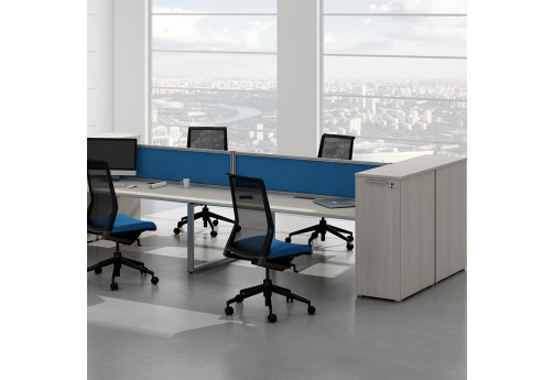 Рабочая станция на 4 человека Оскар Персонал, цвет слоновая кость