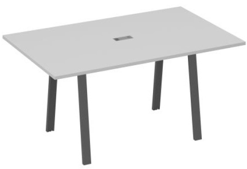 Стол для переговоров 160 Мира Трио, цвет серый + антрацит