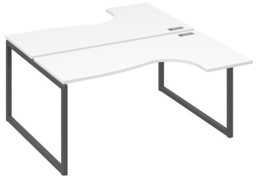 Рабочая станция эргономичная (2х160) Мира Одри, цвет белый премиум + антрацит