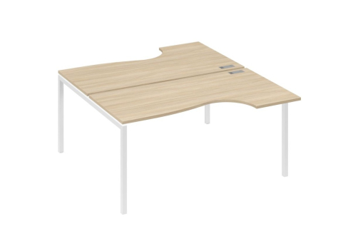 Рабочая станция эргономичная 2х160 Классика Мира Лофт, цвет дуб скандинавский + белый