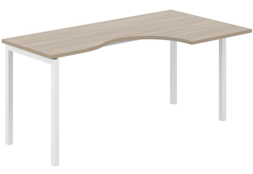 Стол эргономичный правый Индиго Форт, цвет дуб темный + белый