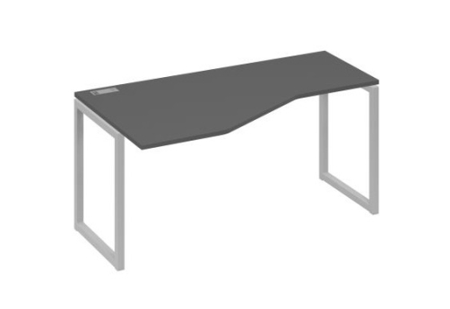 Стол эргономичный левый Мира Одри, цвет антрацит премиум + серый