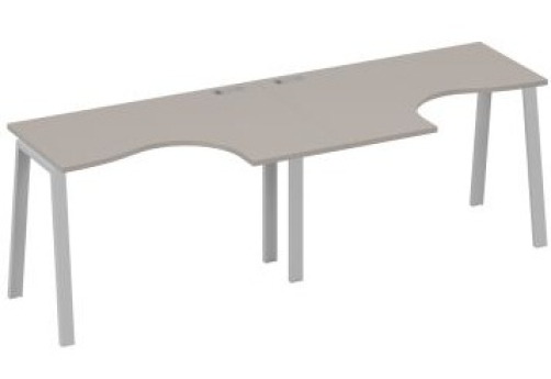 Рабочая станция эргономичная 2х120 Мира Трио, цвет мокко премиум + серый