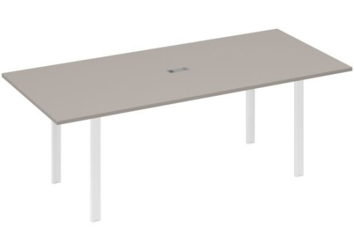 Стол для переговоров прямоугольный Мира Нумо, цвет мокко премиум + белый