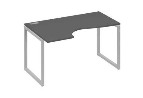 Стол эргономичный левый Мира Одри, цвет антрацит премиум + серый