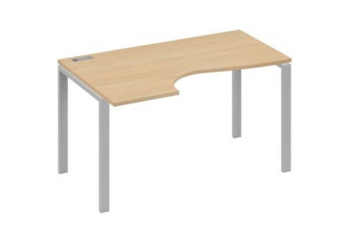 Стол эргономичный левый Мира Нумо, цвет натуральный дуб + серый