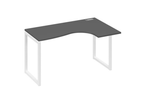 Стол эргономичный правый Мира Одри, цвет антрацит премиум + белый