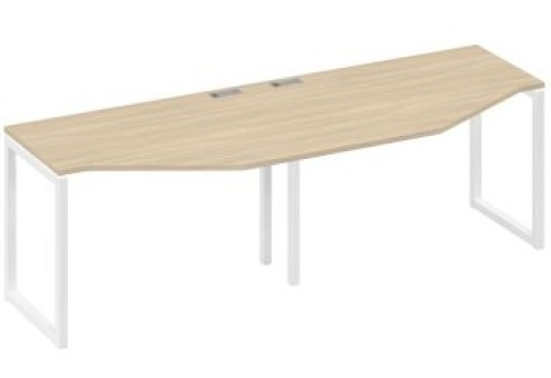 Рабочая станция эргономичная (2х120) Мира Одри, цвет дуб скандинавский + белый