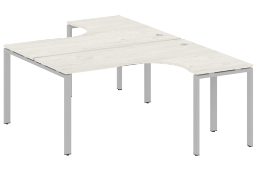 Стол на 2 рабочих места эргономичный, цвет дуб новара