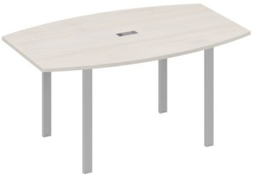 Стол для переговоров фигурный Мира Нумо, цвет дуб шамони + серый