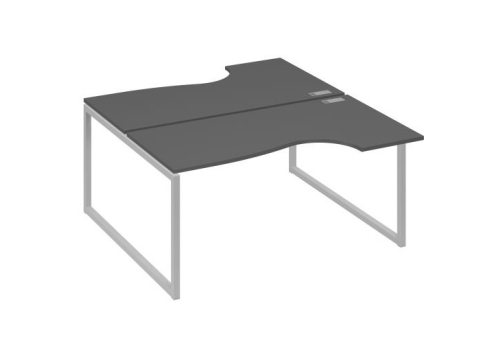Рабочая станция эргономичная (2х160) Мира Одри, цвет антрацит премиум + серый