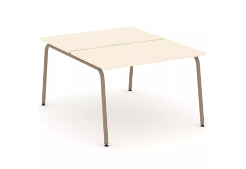 Рабочая станция на 2 места (с вырезом под провода), цвет сатин