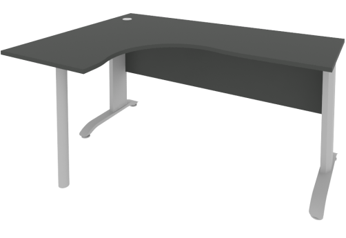 Стол эргономичный на металлокаркасе левый Нотте, цвет антрацит