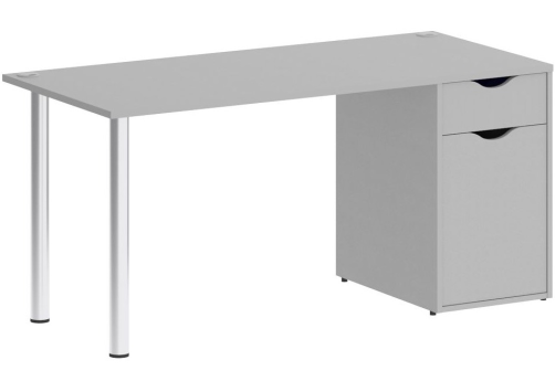 Стол письменный с тумбой, цвет серый