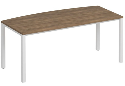 Стол руководителя Прайм Металл 50, цвет шамони темный + белый