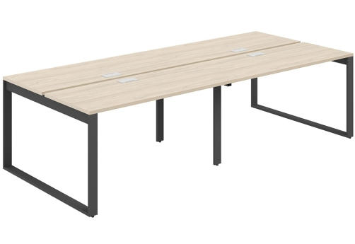 Рабочая станция с лючком Фламинго, цвет акация + антрацит