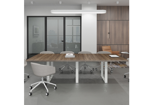 Стол для переговоров Марко, цвет орех + белый