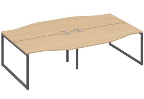 Рабочая станция эргономичная (4х140) Мира Одри, цвет натуральный дуб + антрацит