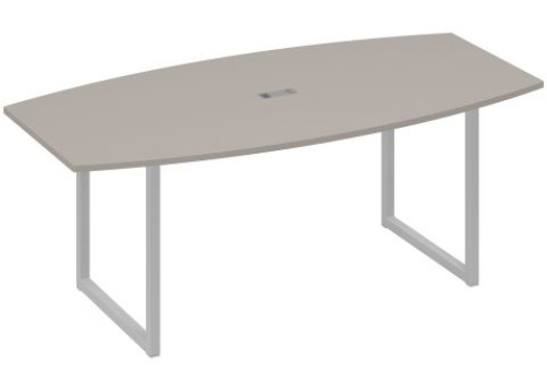 Стол для переговоров фигурный Мира Одри, цвет мокко премиум + серый