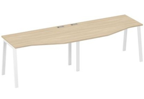 Рабочая станция эргономичная (2х140) Мира Нумо, цвет дуб скандинавский + белый