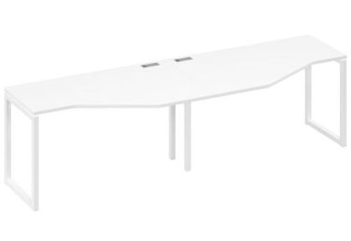 Рабочая станция эргономичная (2х140) Мира Одри, цвет белый премиум + белый