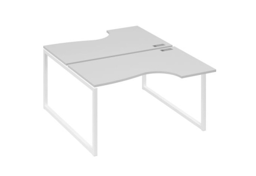 Рабочая станция эргономичная (2х140) Мира Одри, цвет серый + белый