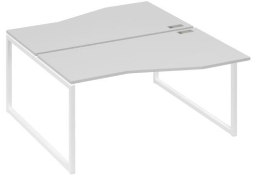 Рабочая станция эргономичная (2х160) Мира Одри, цвет серый + белый
