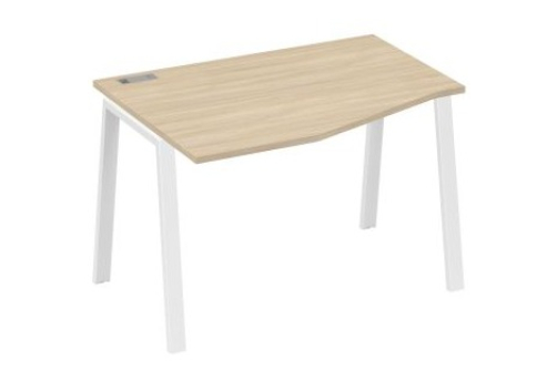 Стол эргономичный левый 120 Мира Трио, цвет дуб скандинавский + белый