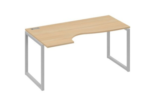 Стол эргономичный левый Мира Одри, цвет натуральный дуб + серый