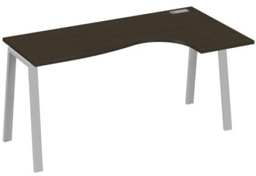 Стол эргономичный правый Мира Трио, цвет венге + серый