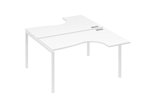 Рабочая станция эргономичная 2х140 Классика Мира Лофт, цвет белый премиум + белый
