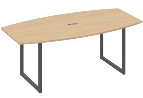 Стол для переговоров фигурный Мира Одри, цвет натуральный дуб + антрацит