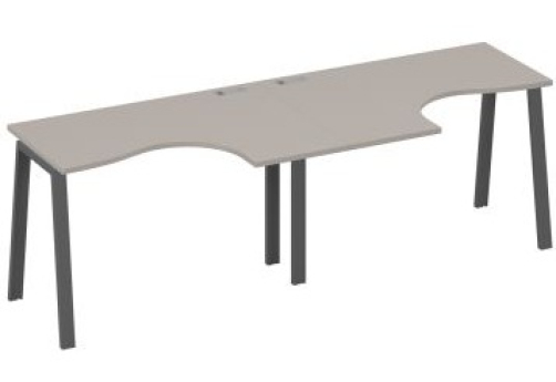 Рабочая станция эргономичная 2х120 Мира Трио, цвет мокко премиум + антрацит