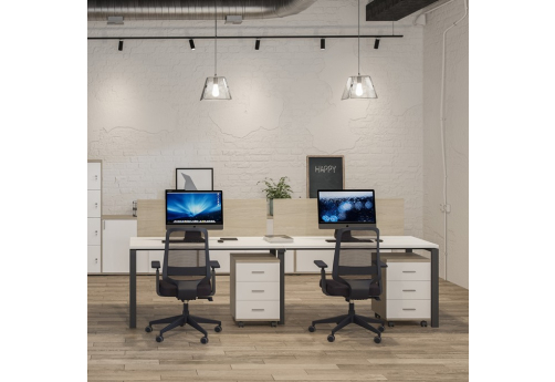 Рабочая станция с экранами Индиго Сет, цвет белый + антрацит